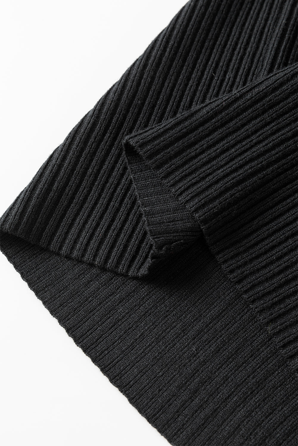 Blackish Green Patch Pocket Ribbed Knit Short Sleeve Sweater Dress