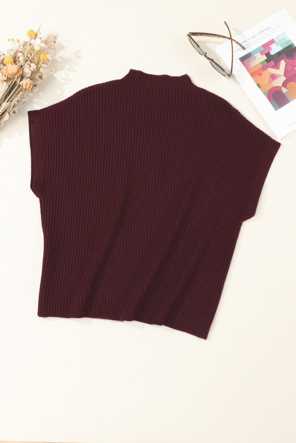 Blackish Green Patch Pocket Ribbed Knit Short Sleeve Sweater Dress