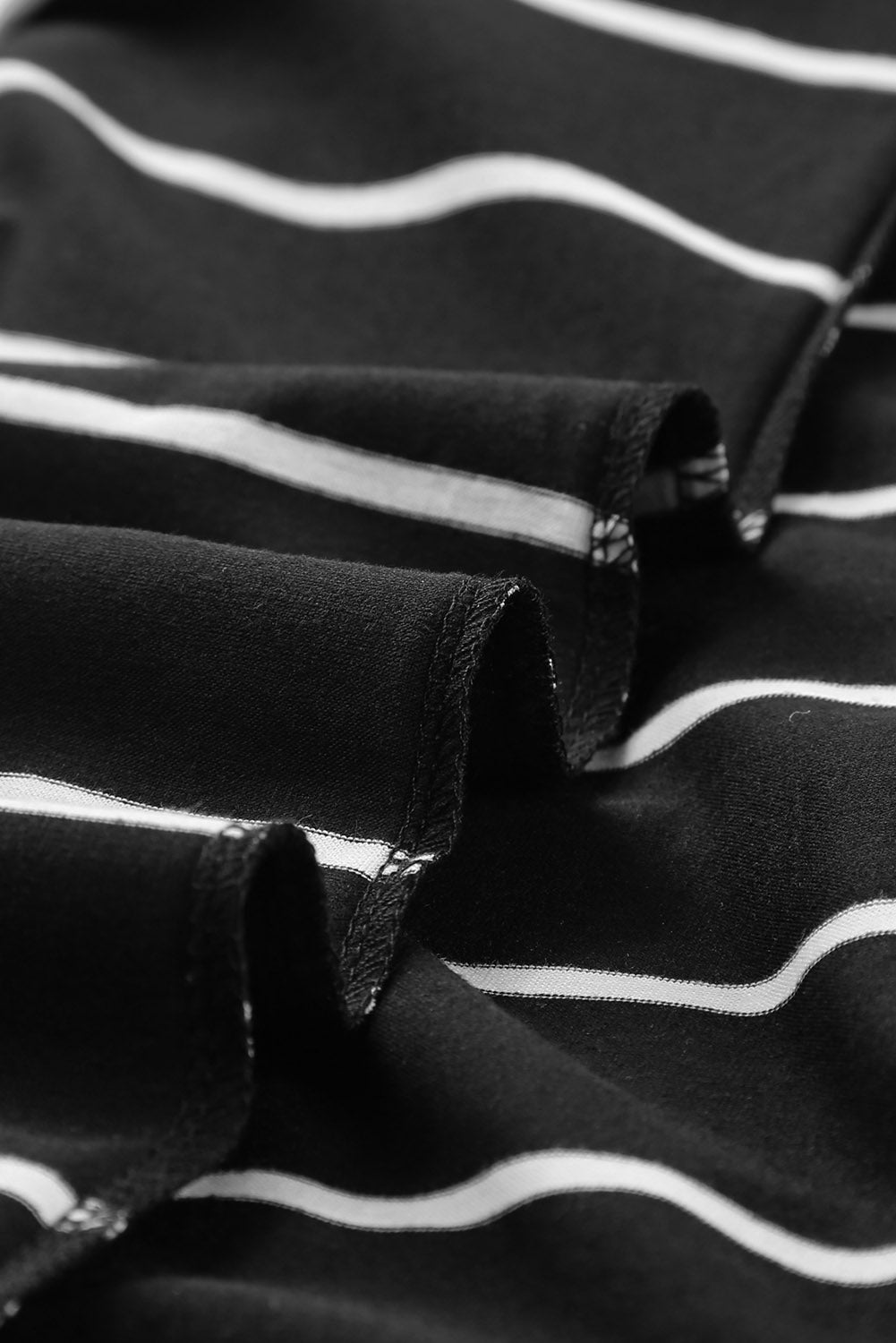 Black Stripe Print Open Back Sleeveless Maxi Dress with Slits