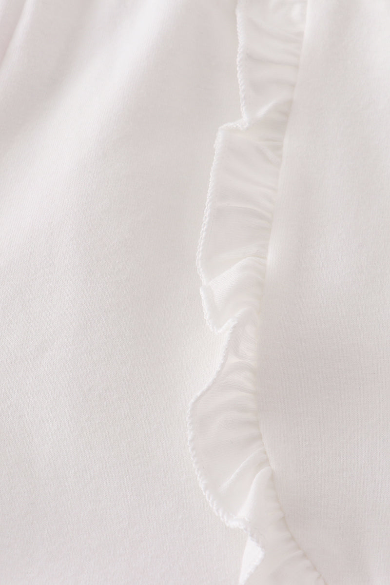 White ruffle girl shorts