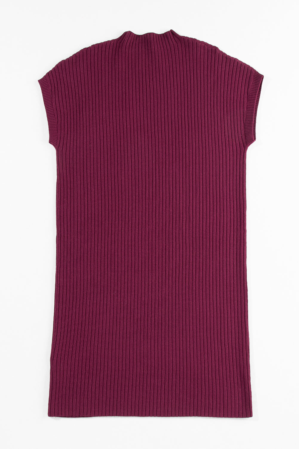 Blackish Green Patch Pocket Ribbed Knit Short Sleeve Sweater Dress