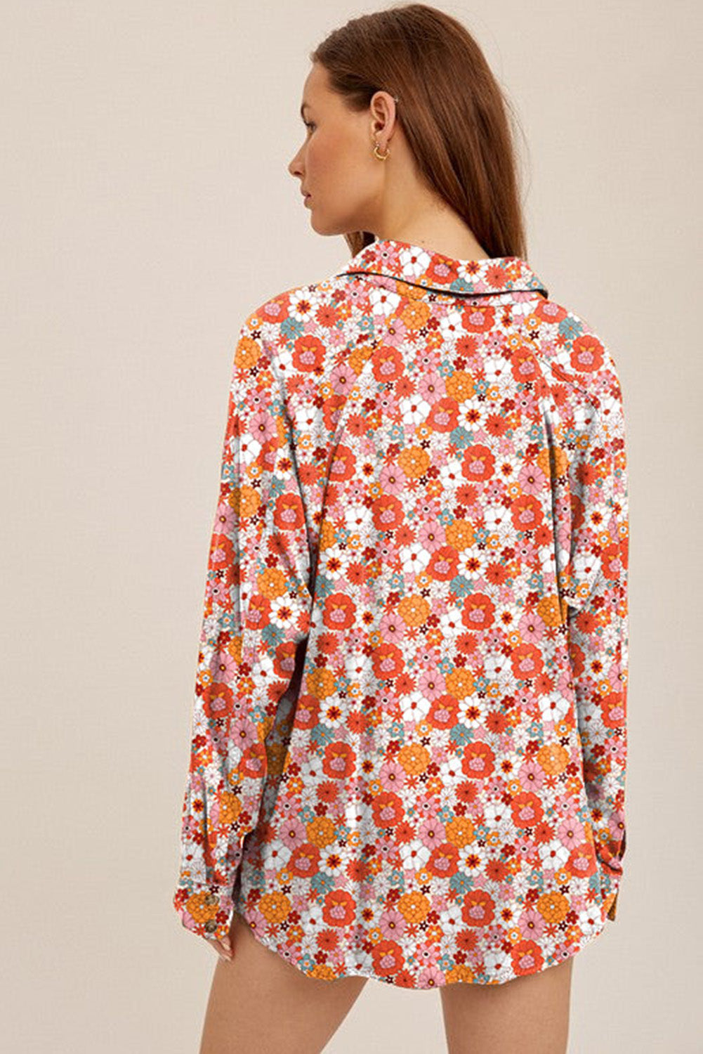 Yellow Boho Floral Collared Long Sleeve Ruffled Dress