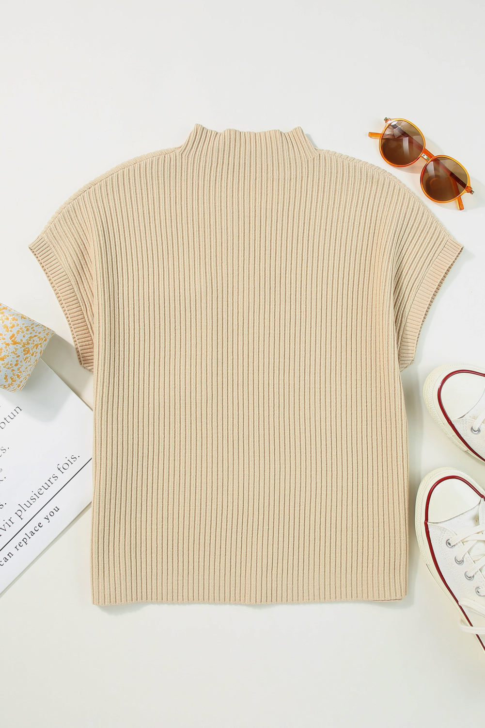 Blackish Green Patch Pocket Ribbed Knit Short Sleeve Sweater Dress