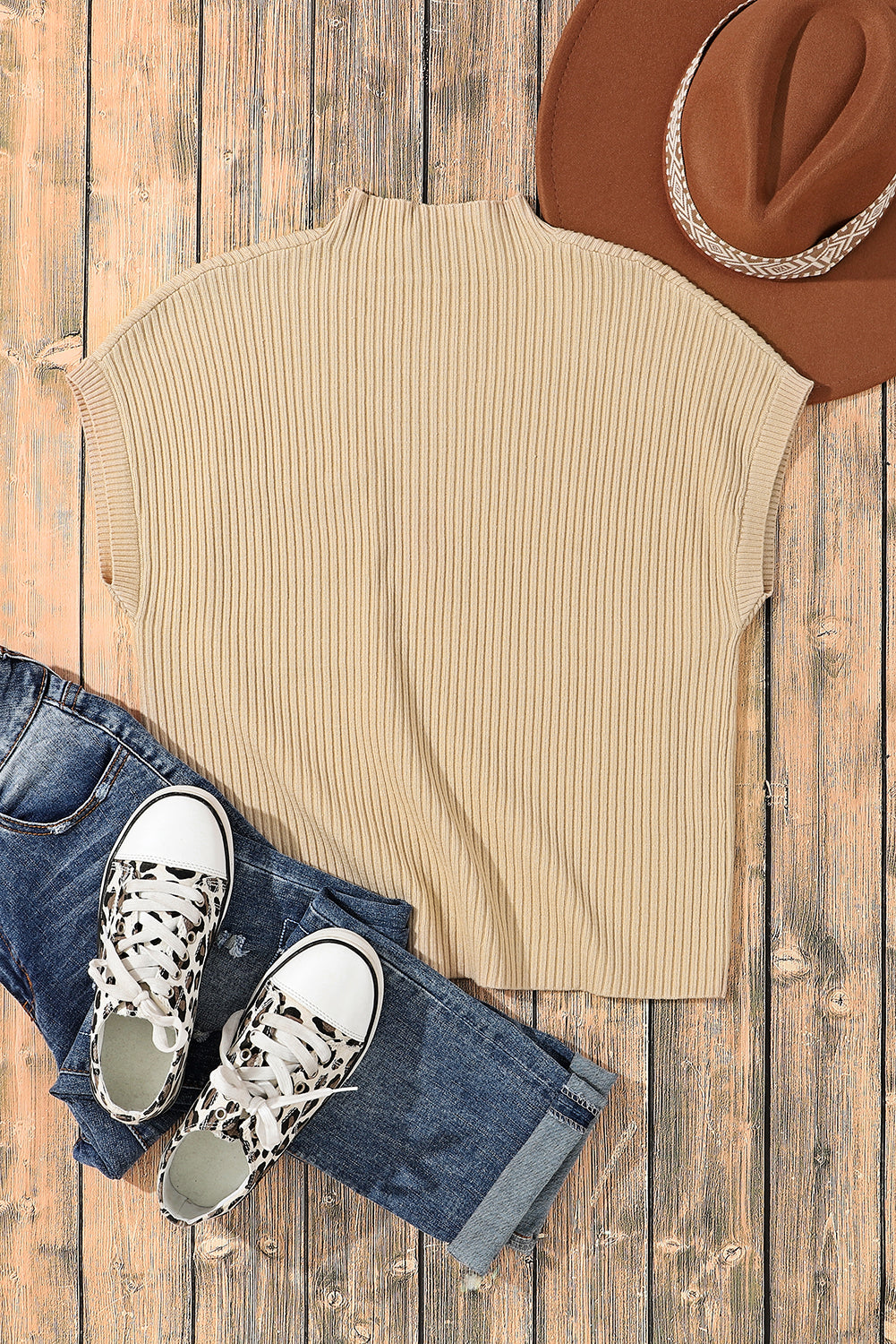 Blackish Green Patch Pocket Ribbed Knit Short Sleeve Sweater Dress