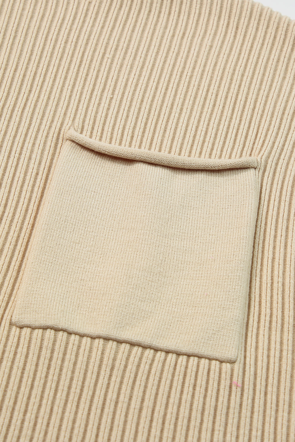 Blackish Green Patch Pocket Ribbed Knit Short Sleeve Sweater Dress