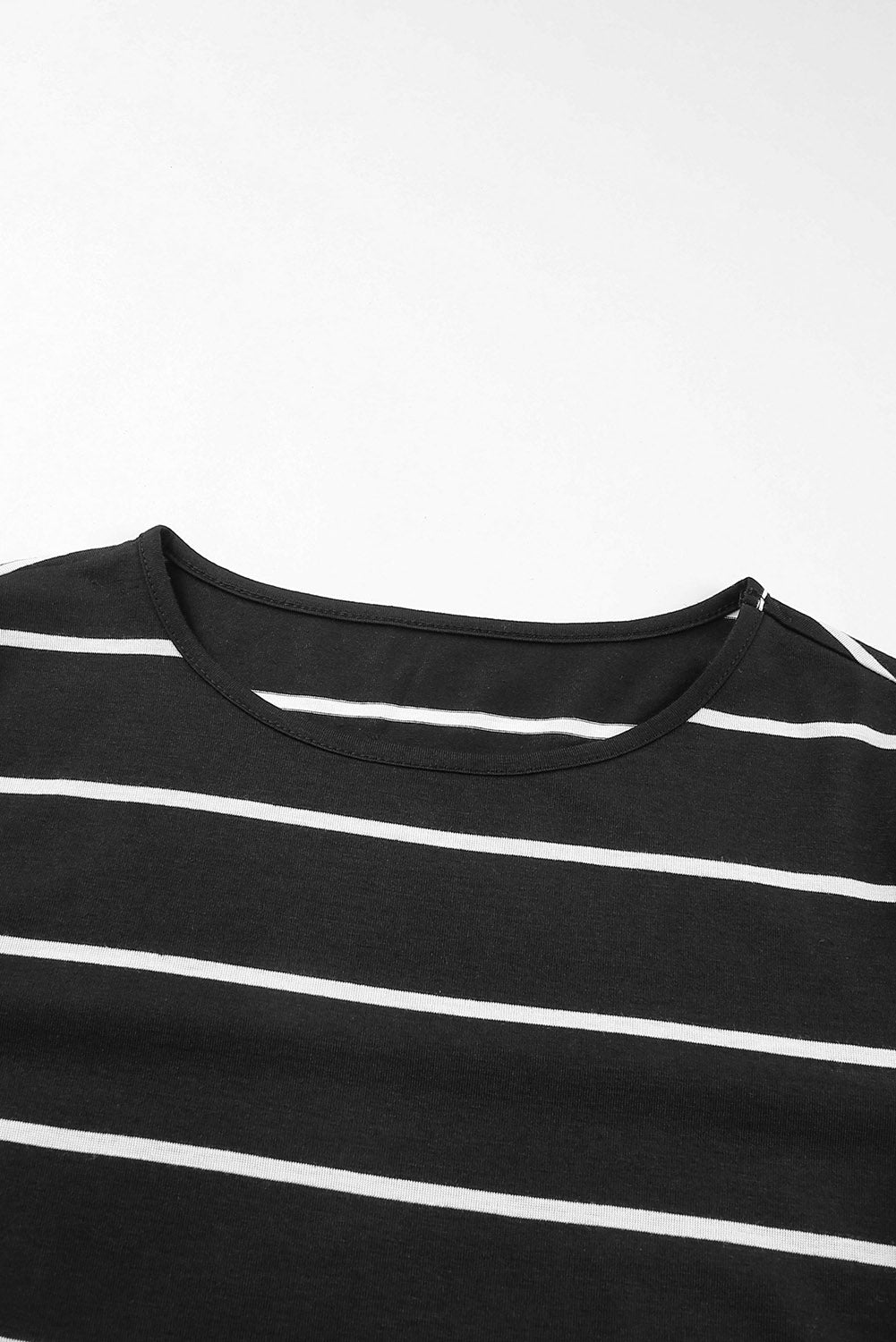 Black Stripe Print Open Back Sleeveless Maxi Dress with Slits