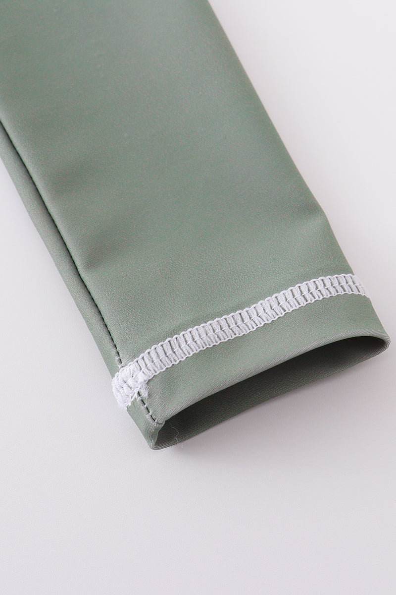 Green stripe boy swimsuit