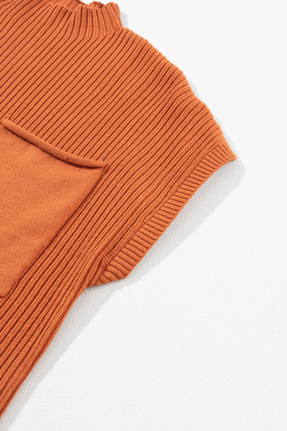Blackish Green Patch Pocket Ribbed Knit Short Sleeve Sweater Dress