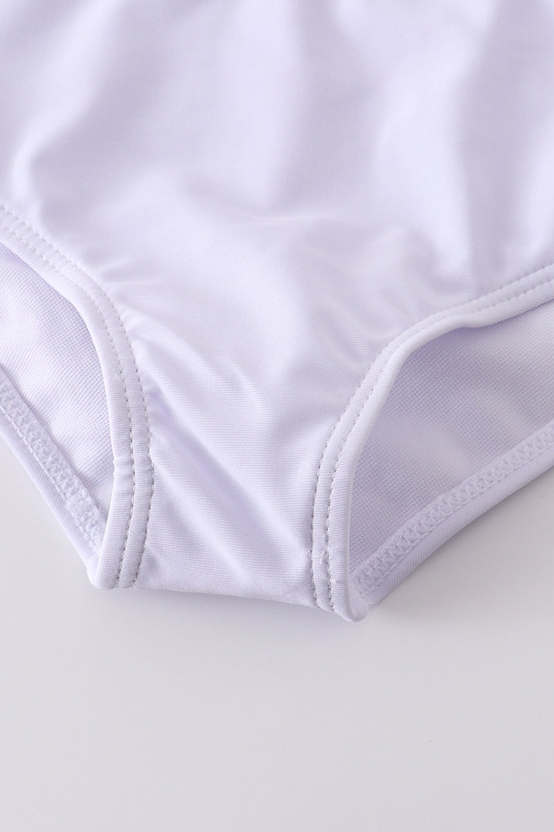 Blue stripe high waist 2 pcs mommy & me swim suit