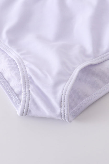 Blue stripe high waist 2 pcs mommy & me swim suit