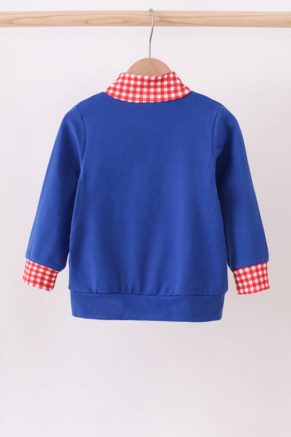 Blue character pull over top