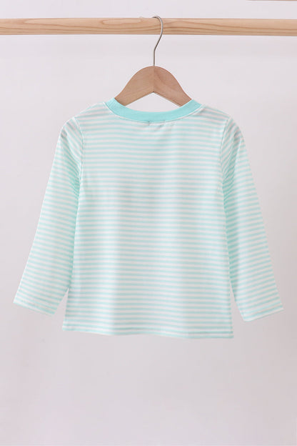 Blue bear embroidery top