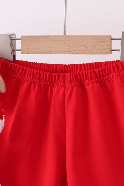 Baseball applique ruffle gingham shorts set