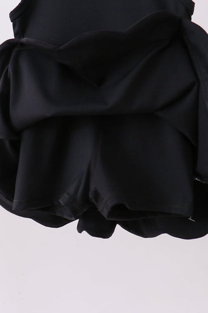 Black scalloped active  mom&me dress