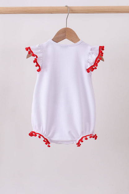 White bow sequin skort set