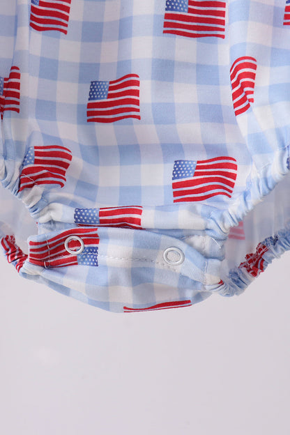 Blue flag embroidery bubble