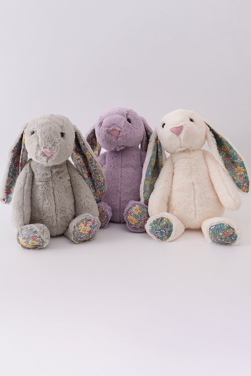 Purple floral plush bunny