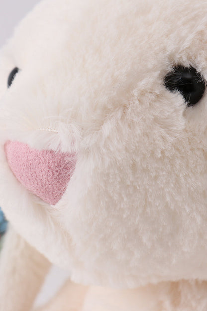 Cream floral plush bunny