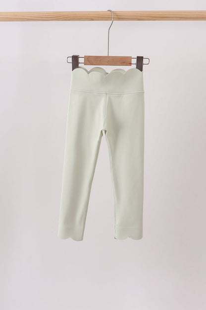 Green Scalloped Yoga Active Leggings