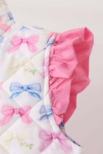 Hot pink bow ruffle vest
