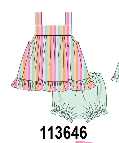 Rainbow Stripe Bloomer Set