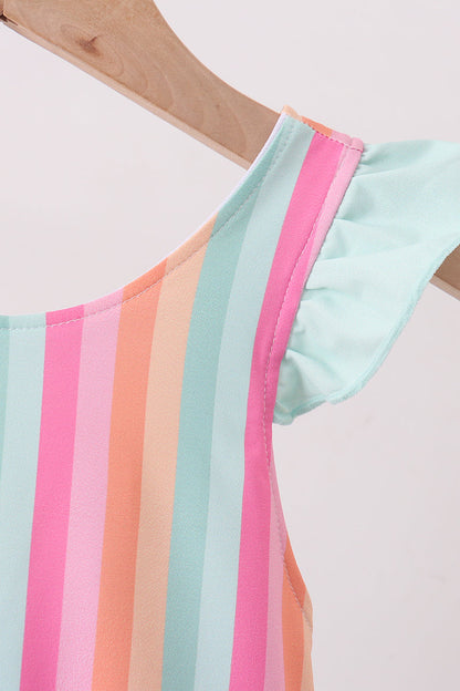 Rainbow Stripe UPF Swim One-Piece