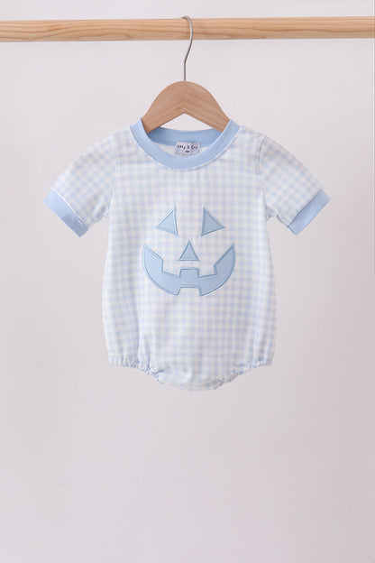 Blue Jack-O-Lantern  Applique Bubble