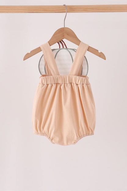Khaki pumpkin applique bubble