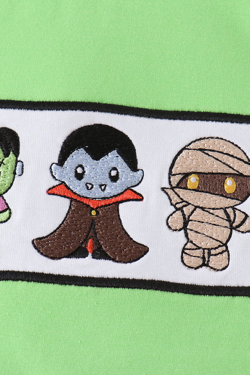 Green embroidery top