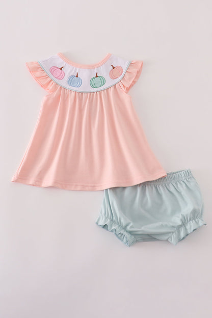 Pink embroidery bloomer set