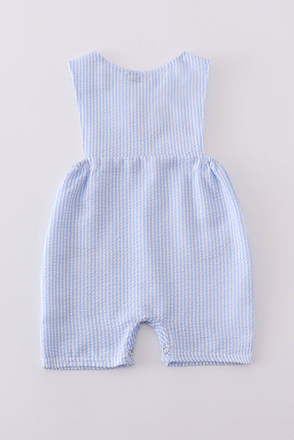 Blue cross embroider smocked set