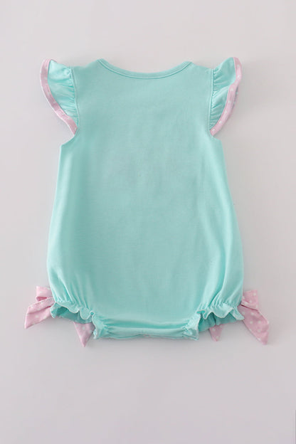 Blue character applique bubble