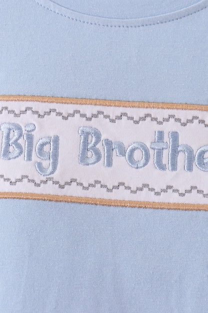 Blue big brother embroidery top