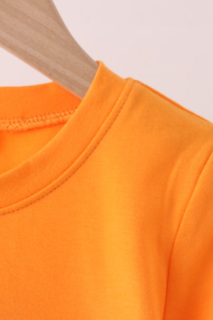 Orange ghost embroidery top