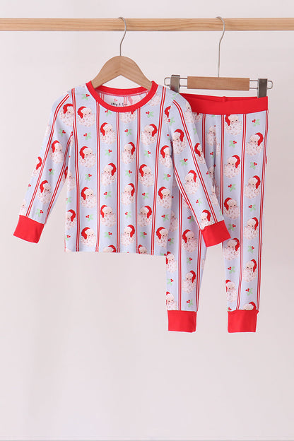 Blue santa claus bamboo pajama set