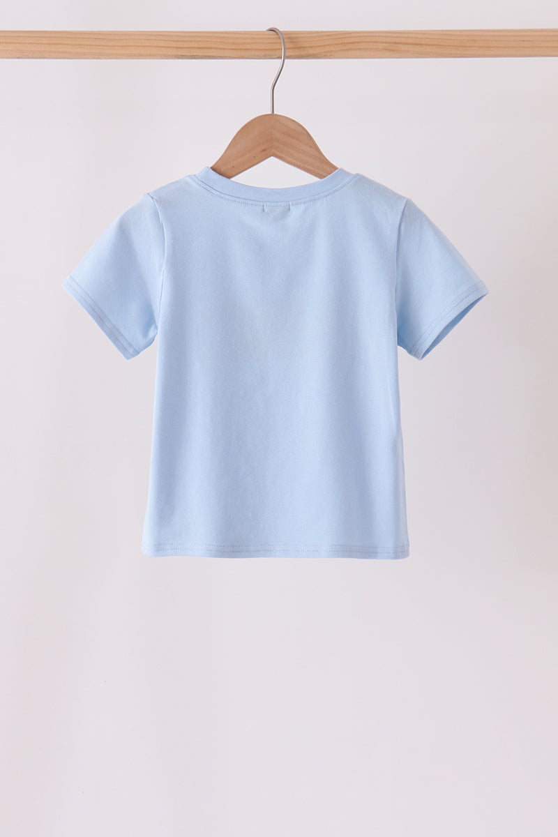 Blue ghost embroidery top