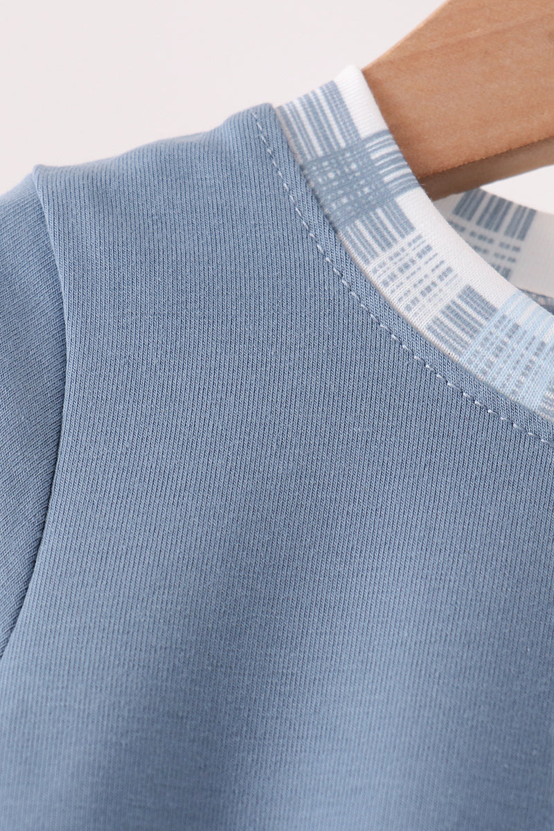 Blue plaid pocket bubble