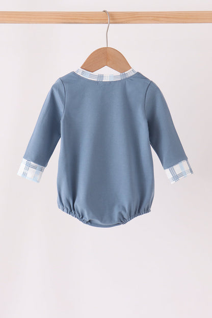 Blue plaid pocket bubble