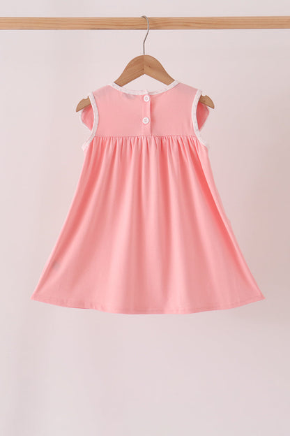 Pink pumpkin embroidery dress