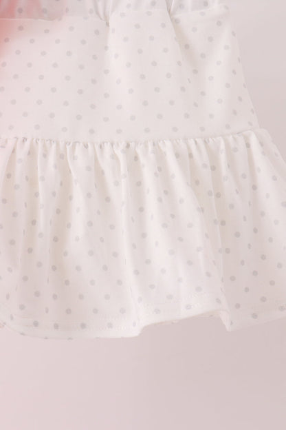 Pink pumpkin embroidery skorts set
