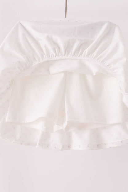 Pink pumpkin embroidery skorts set