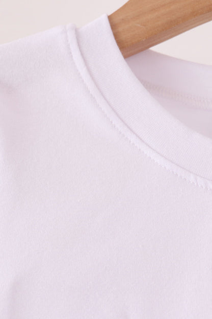 Blue pumpkin embroidery top