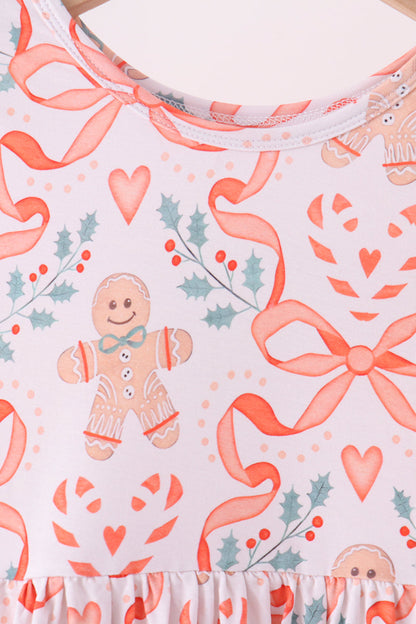 Coral gingerbread bamboo pants set