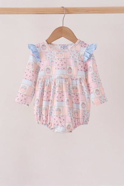 Pink pumpkin ruffle bubble