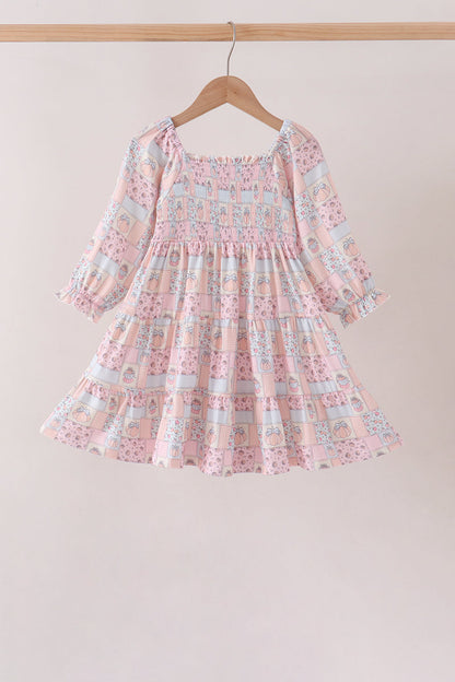 Pink pumpkin smocked mom&me dress