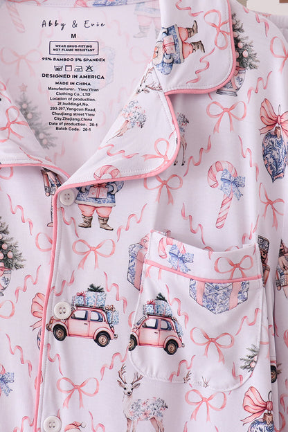 Pink nutcracker bamboo mom&me pajama set