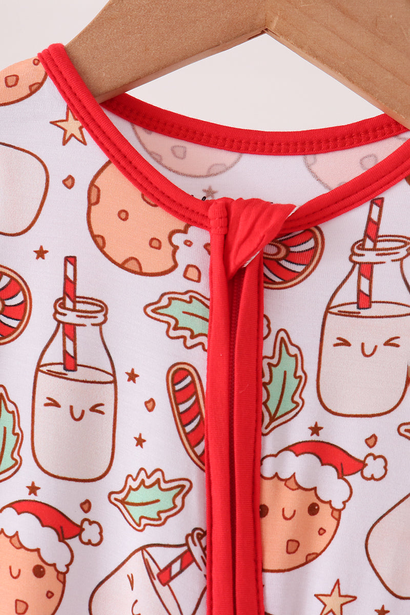 Red milk cookie bamboo romper