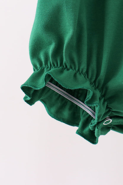 Forest bow smocked ruffle bubble