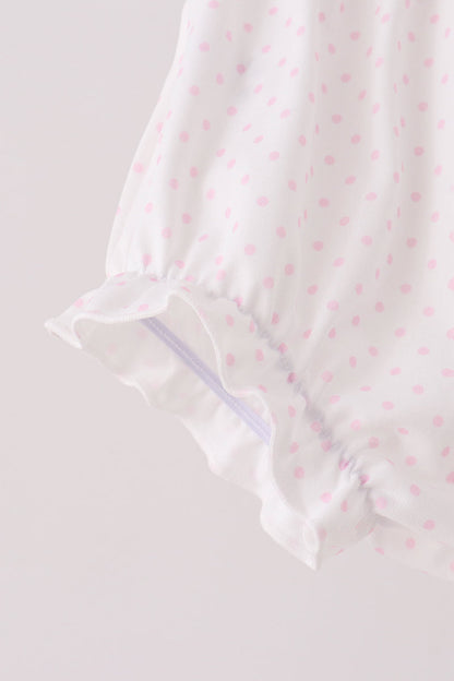 Pink nutcracker embroidery ruffle bloomer set