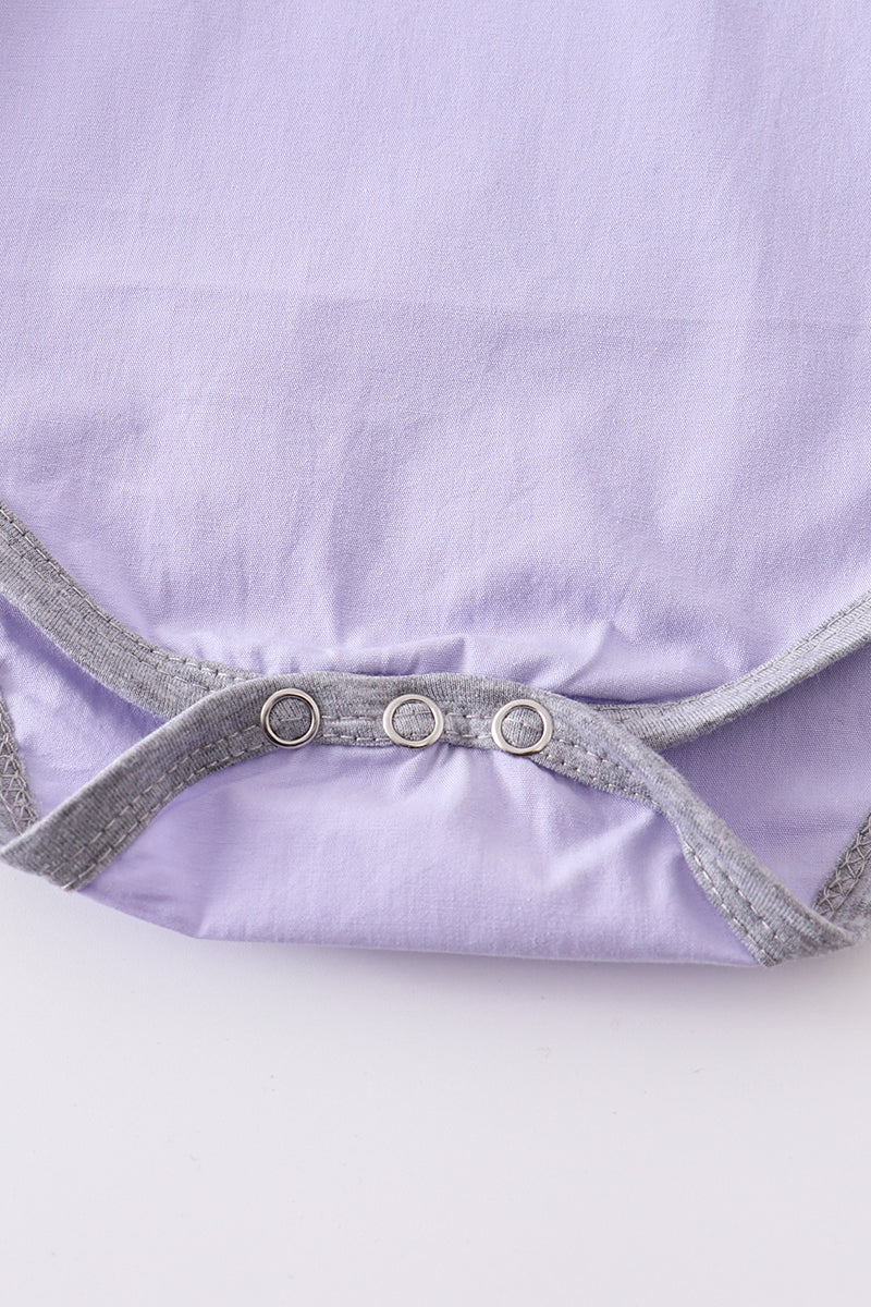 Lavender button-downs pocket baby romper